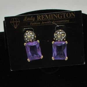 𝅺Vintage Lady Remington Purple Crystal Earrings
